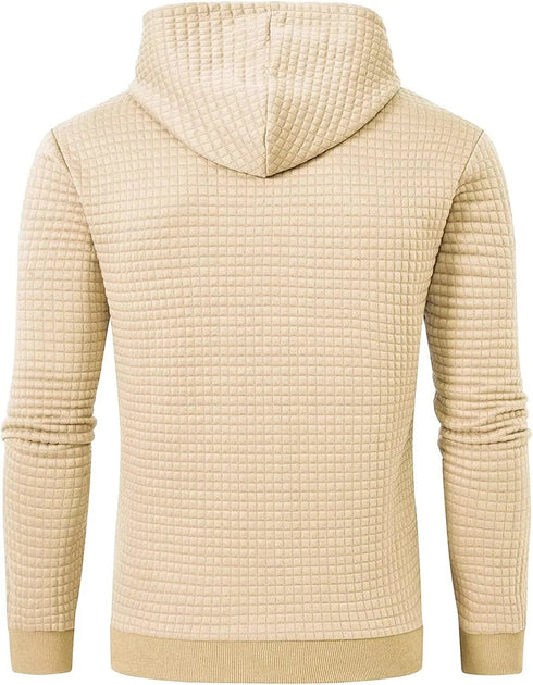 Premium Men’s Fleece Hoodies - Jacquard Pullover Sweatshirts for Men - High-Quality Male Hooded Sweatshirts - Warms Hoodies